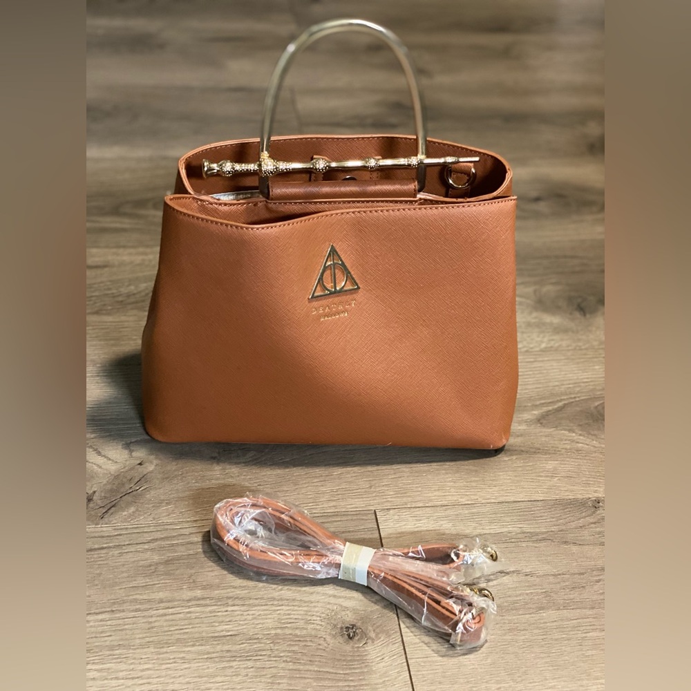 Harry Potter Elder wand Deathly Hallows Brown Cognac purse